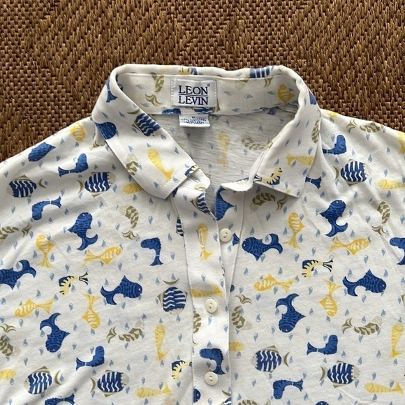 Vintage Leon Levin Polo Top with Fish size M - Picture 4 of 9